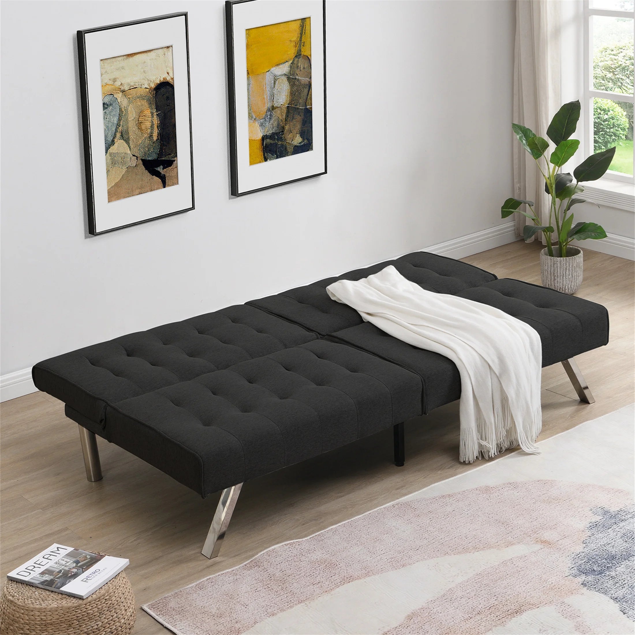 Linen Futon Sofa